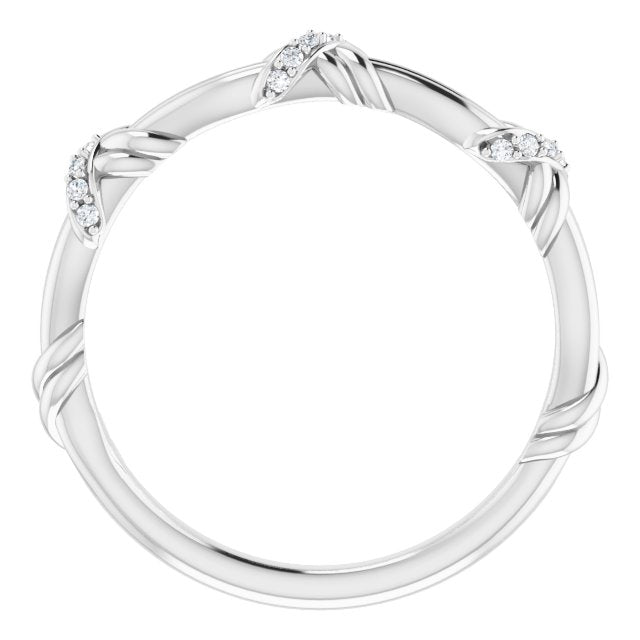 Solid Gold Round Diamond Knot Wedding Band-VIRABYANI